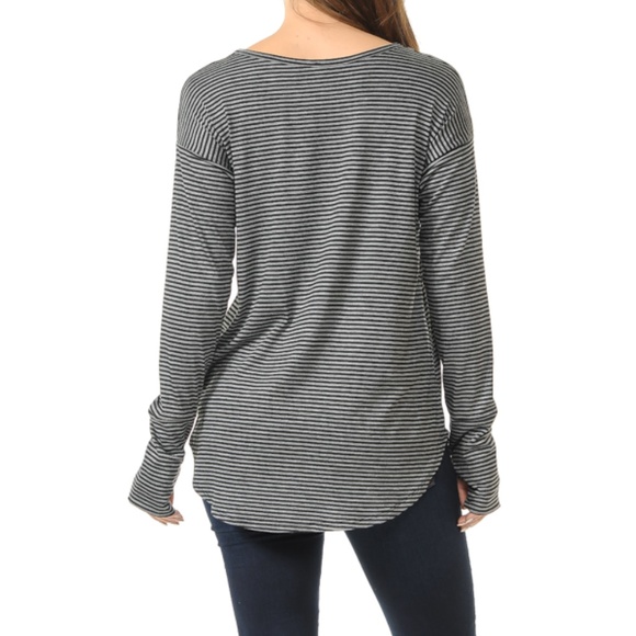 ZARITA™ - Cozy Long Sleeve Tunic Shirt with Thumb Hole